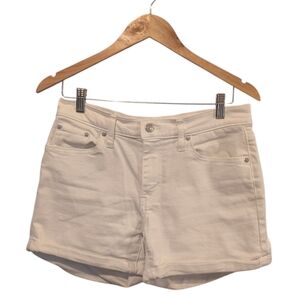 Levi's Mid Length White Cuffed Shorts Size 29